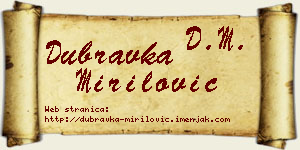 Dubravka Mirilović vizit kartica